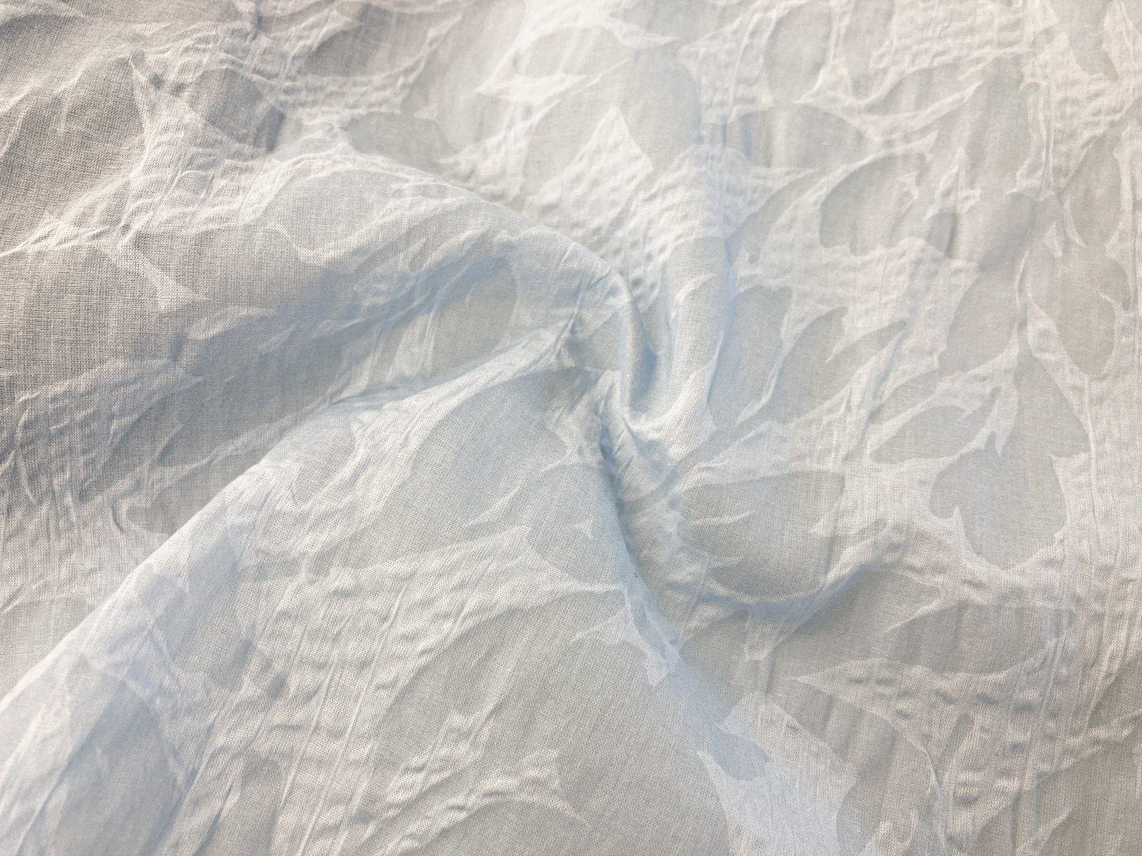 KKC858OMW [ D/#1 ]Dyed Cotton 80 Lawn Organza Wrinkle Finish