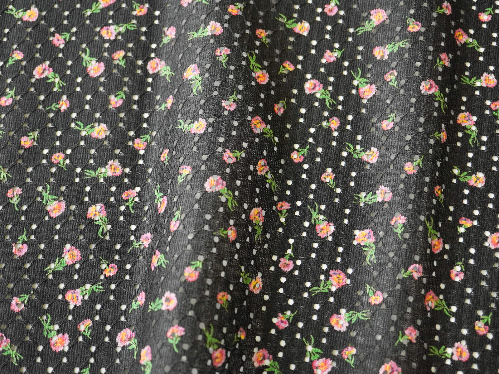 KKP2745CD [ D/#121 ]ポリエステルラッセルレース多色プリント