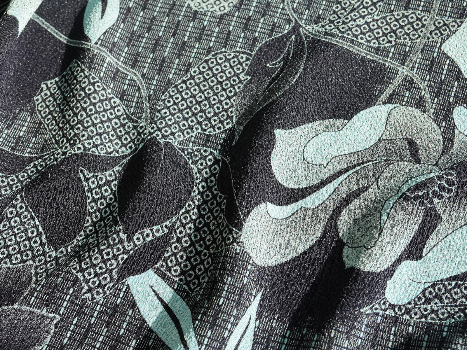 KKP3338 [ D/#花芙蓉 ]二越ちりめん®単色プリント