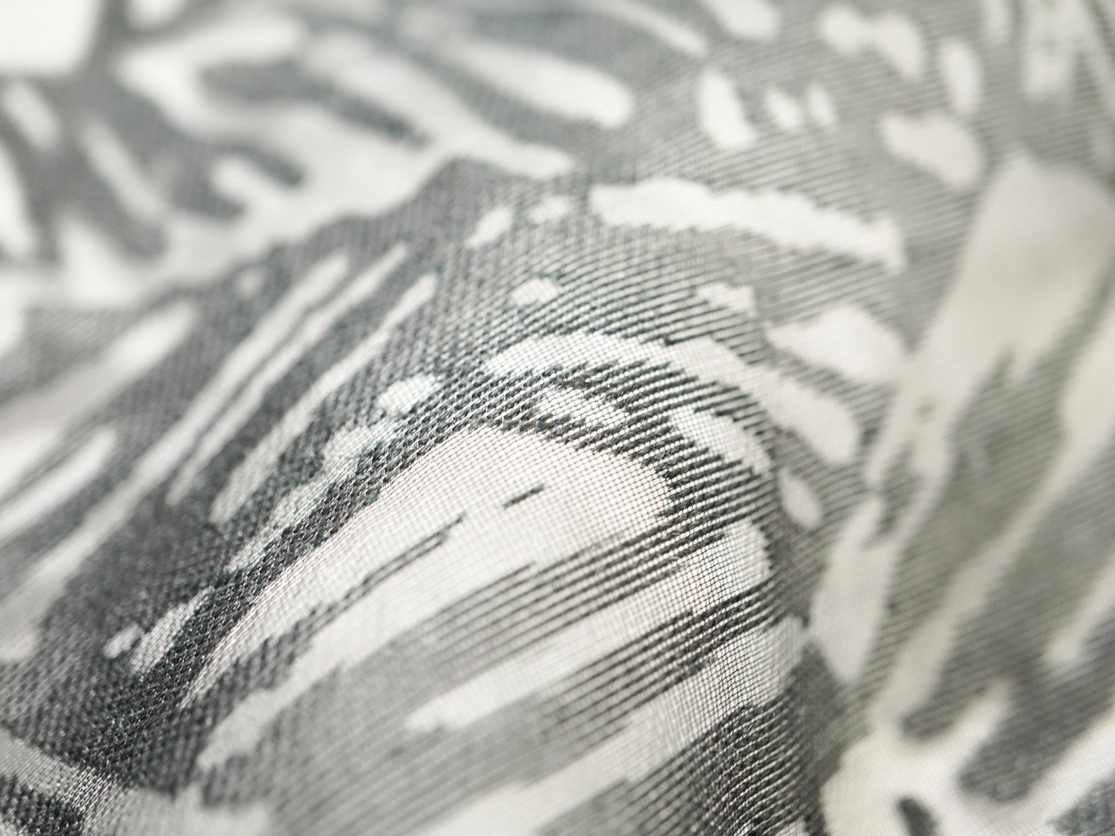 KKOP1606 [ D/#126 ]Burn-out Printed Polyester Rayon Hemp Plain Weave