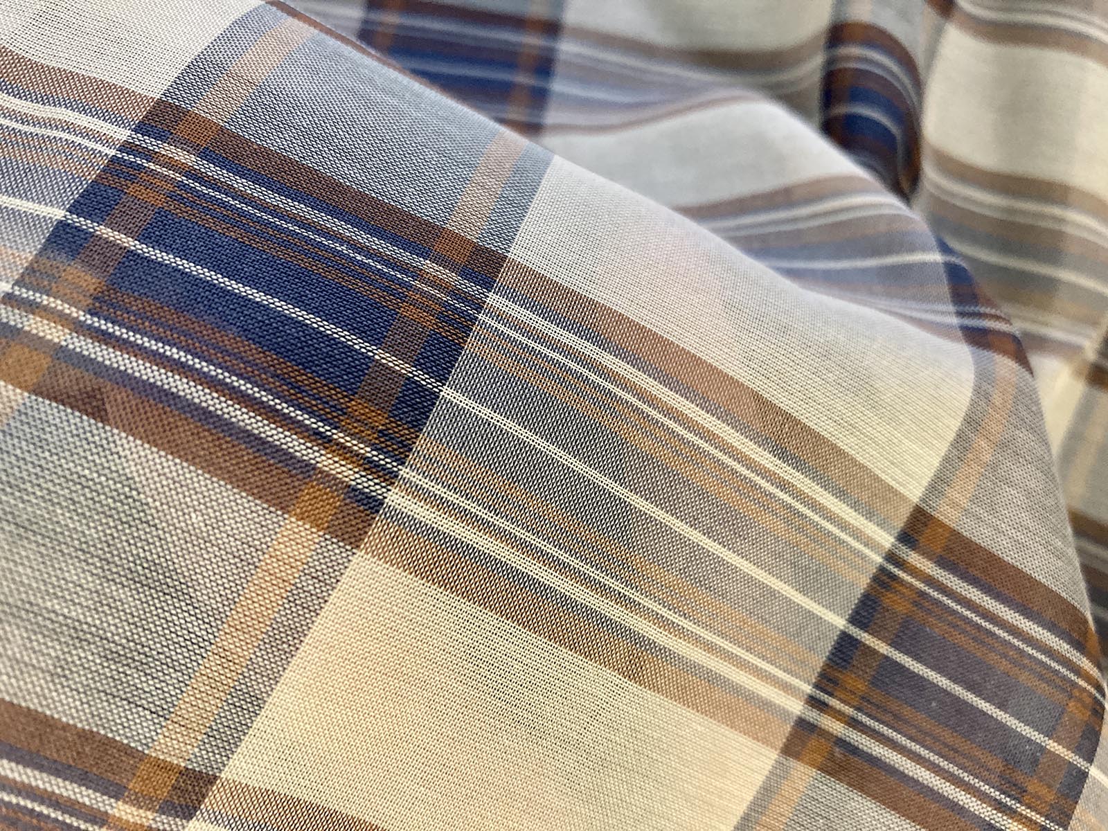 KYC326 [ D/#1 ]Yarn Dyed Polyester Cotton Plaid Organza