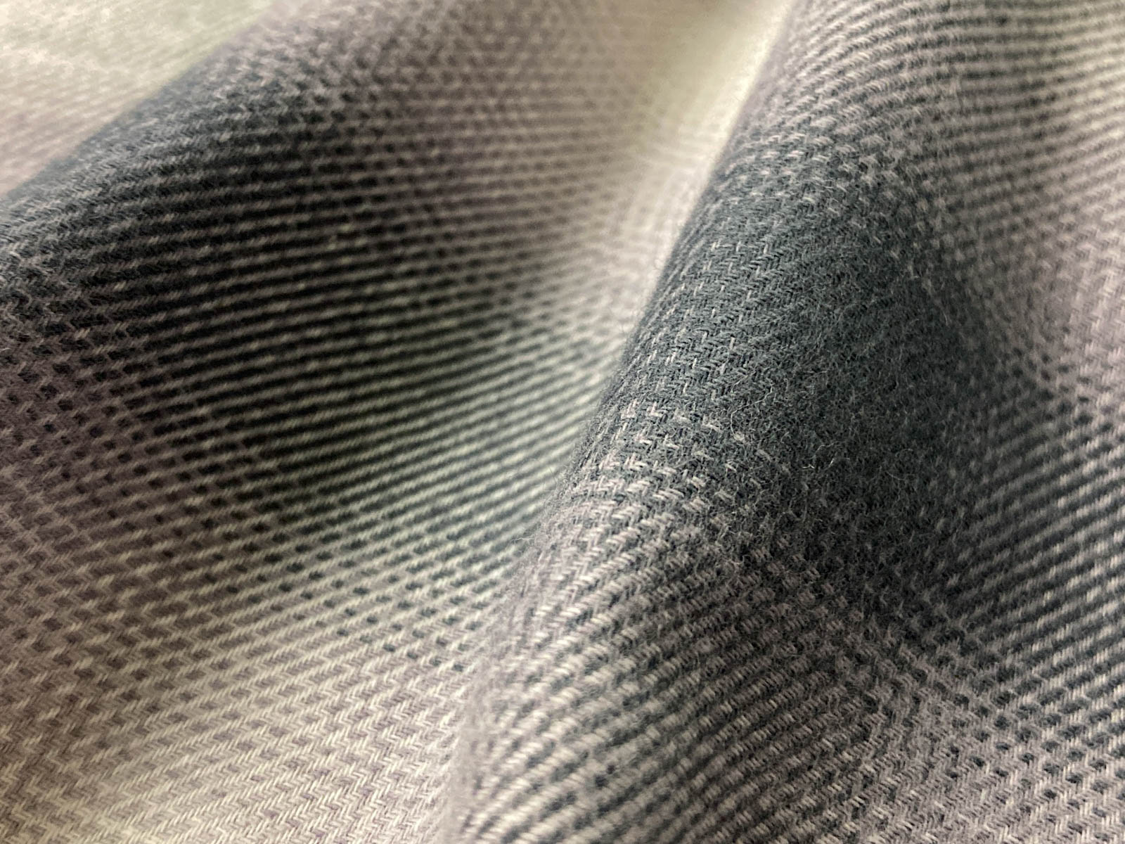 KYC330-W [ D/#1 ]Yarn Dyed Organic Cotton Ombre Plaid Brushed Finish