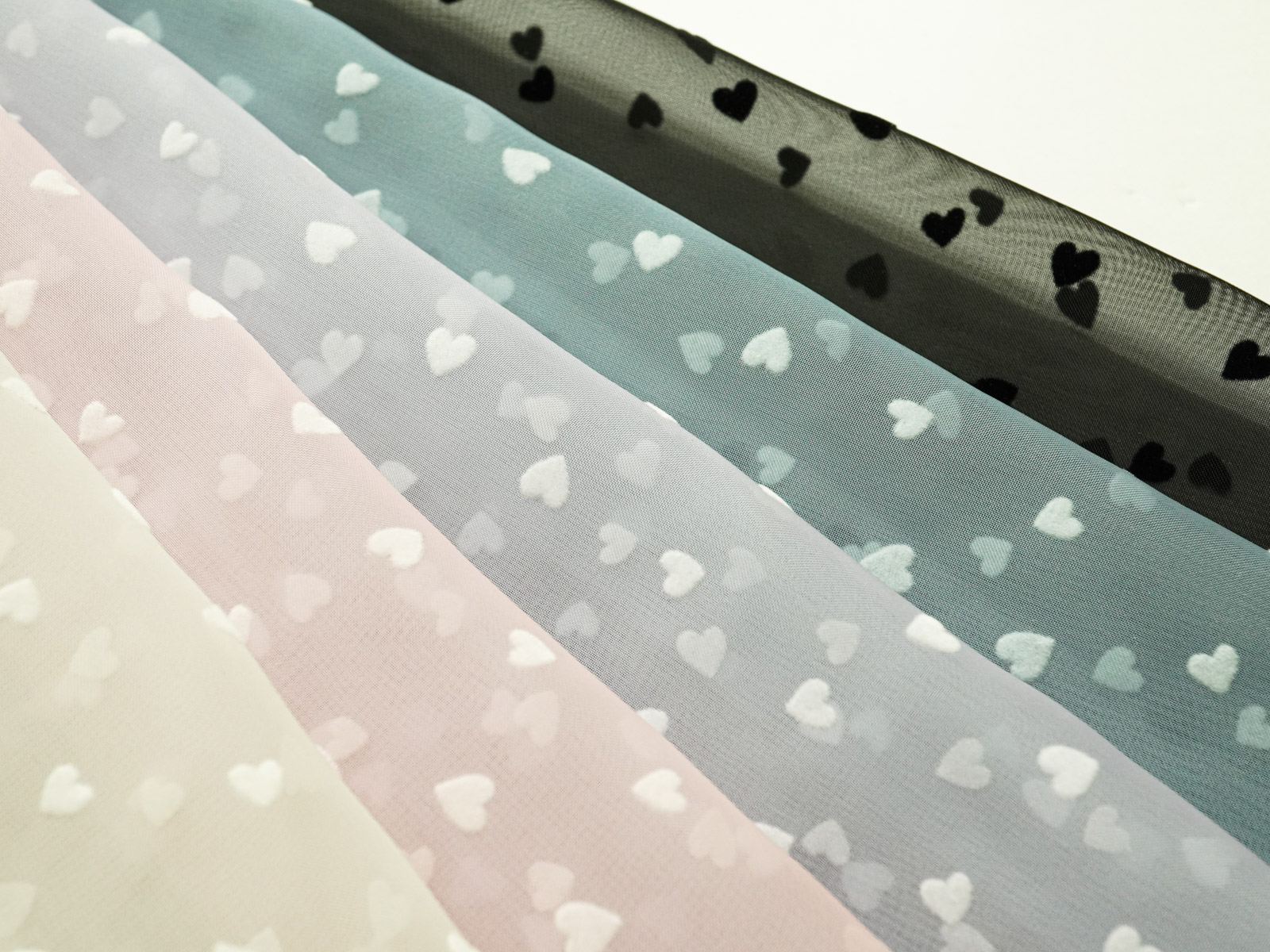 KF4004 [ D/#9892 ]Flock Printed Polyester Creamy Organza