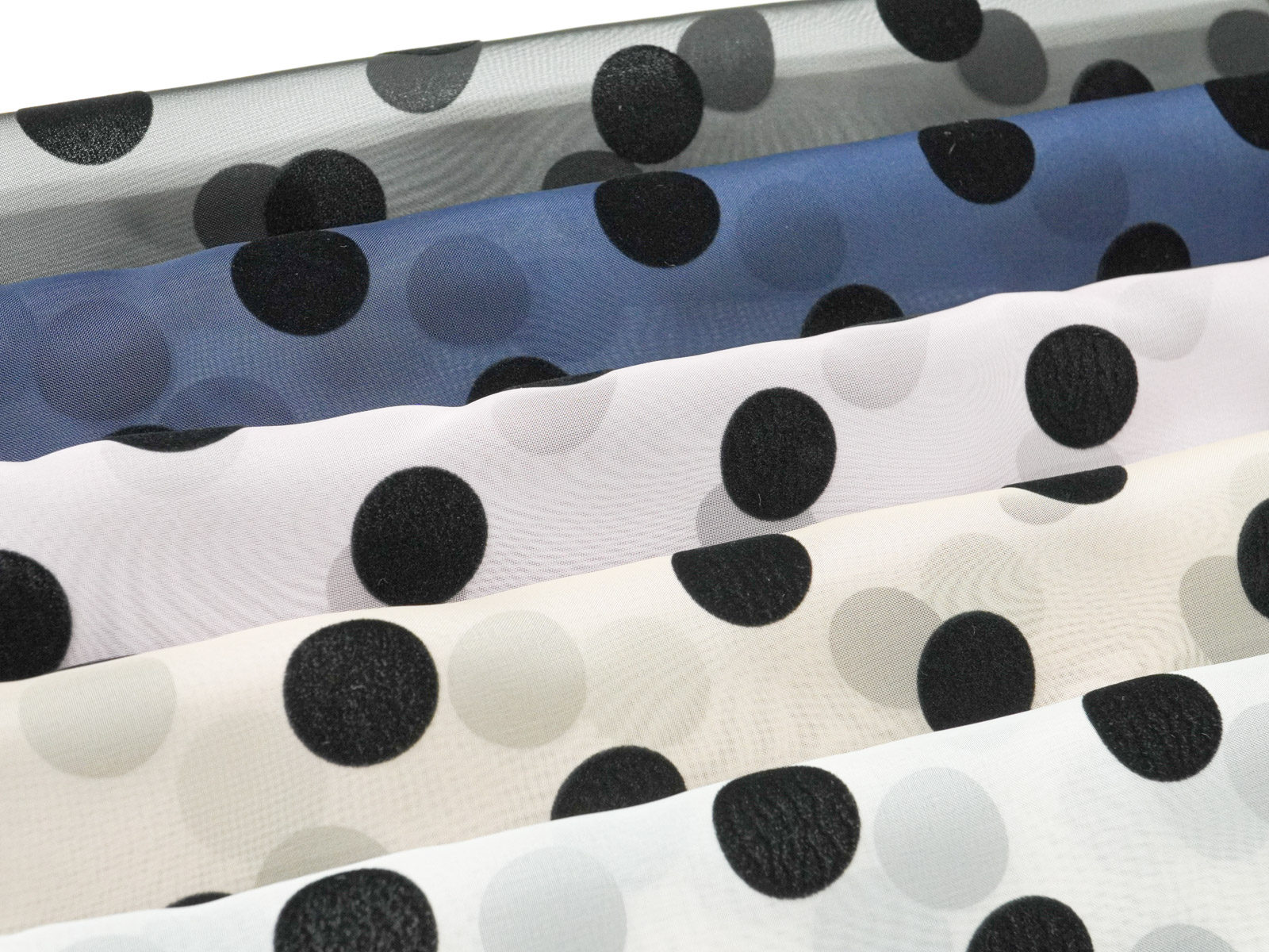 KF4004 [ D/#D2559 ]Flock Printed Polyester Creamy Organza