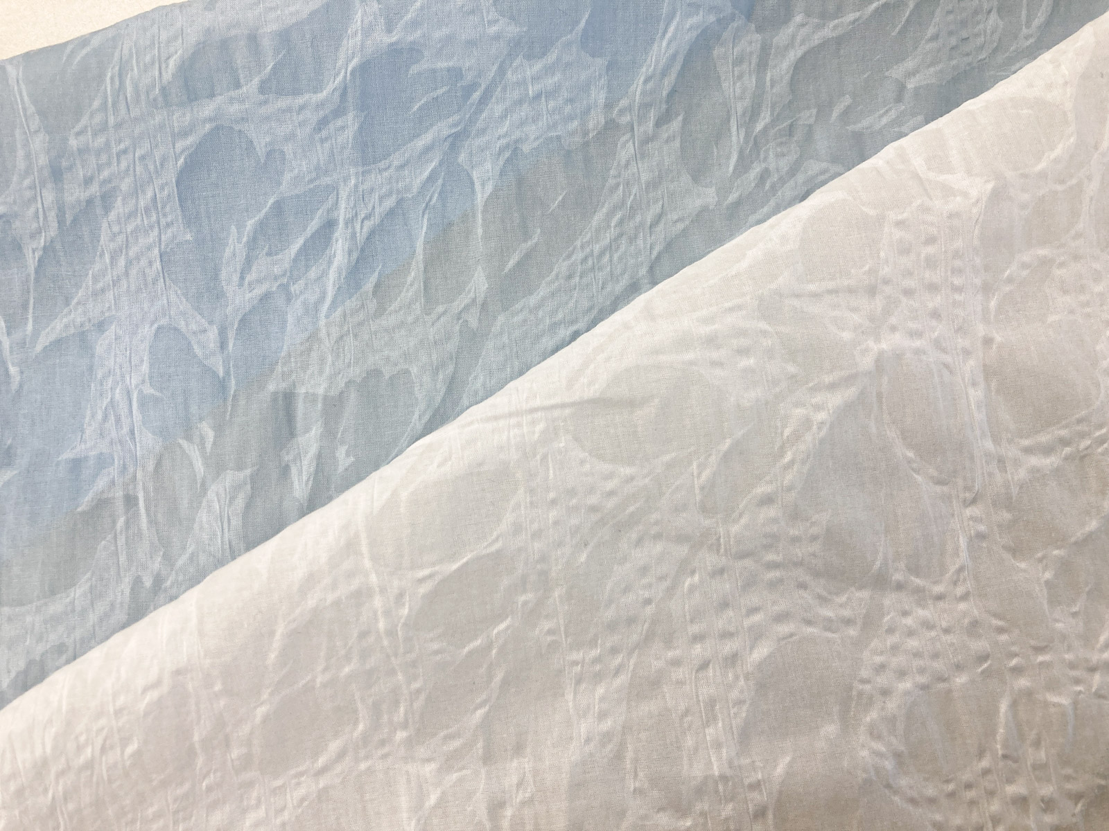 KKC858OMW [ D/#1 ]Dyed Cotton 80 Lawn Organza Wrinkle Finish