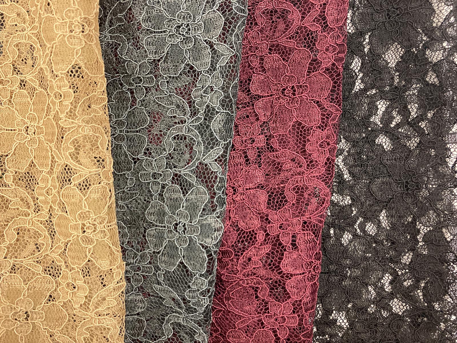 KKF8312 [ D/#1 ]Dyed Nylon Rayon Cord Lace