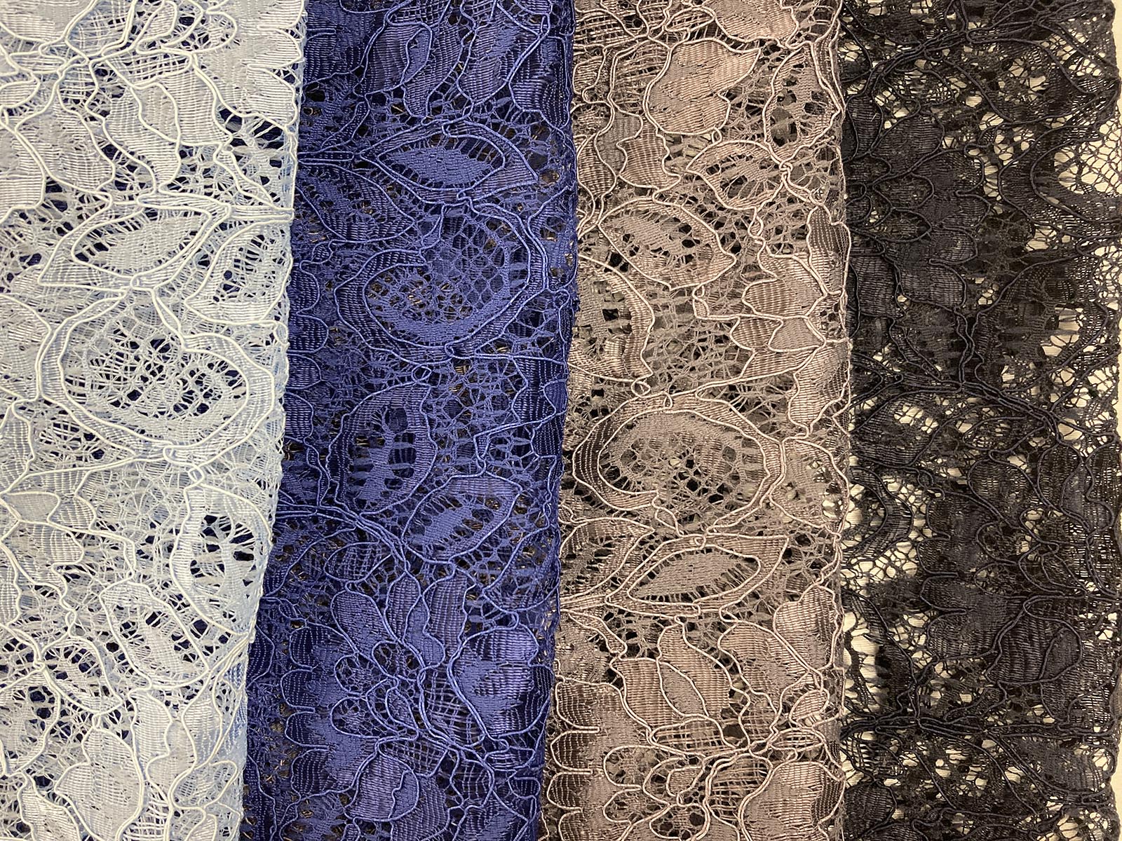 KKF8468 Dyed Nylon Rayon Scalloped Cord Lace