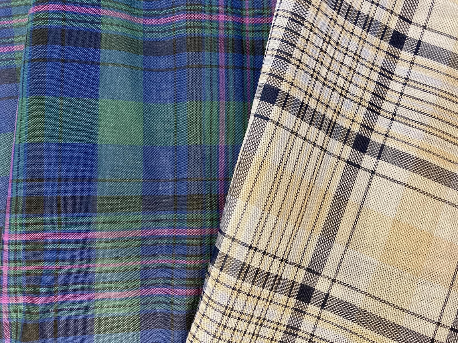 KYC326 [ D/#2 ]Yarn Dyed Polyester Cotton Plaid Organza