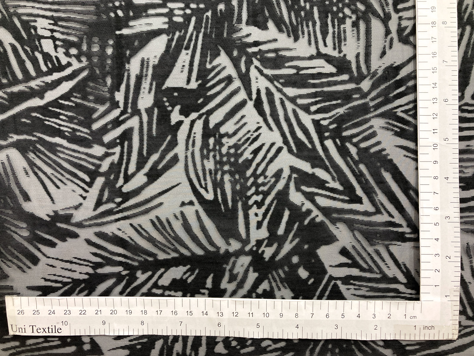 KKOP1606 [ D/#126 ]Burn-out Printed Polyester Rayon Hemp Plain Weave