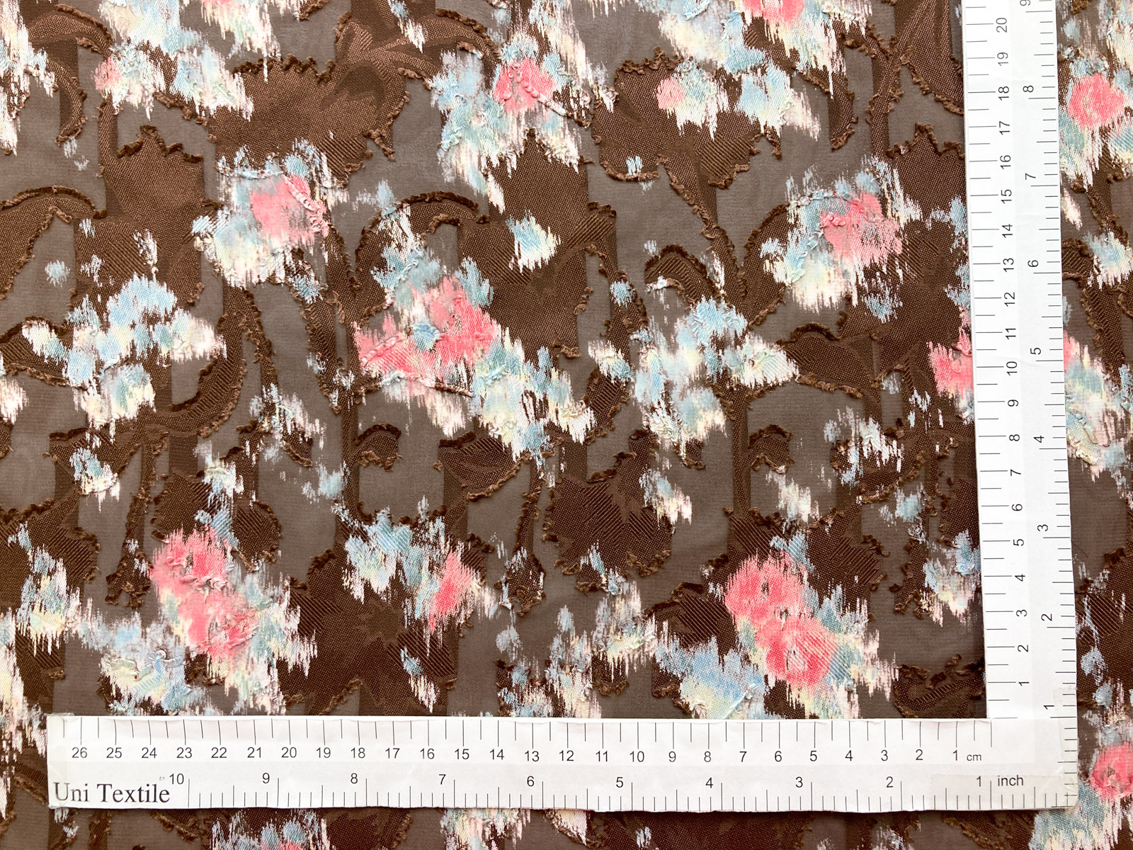 KKP4190 [ D/#303-120 ]シフォンカットジャカード多色プリント