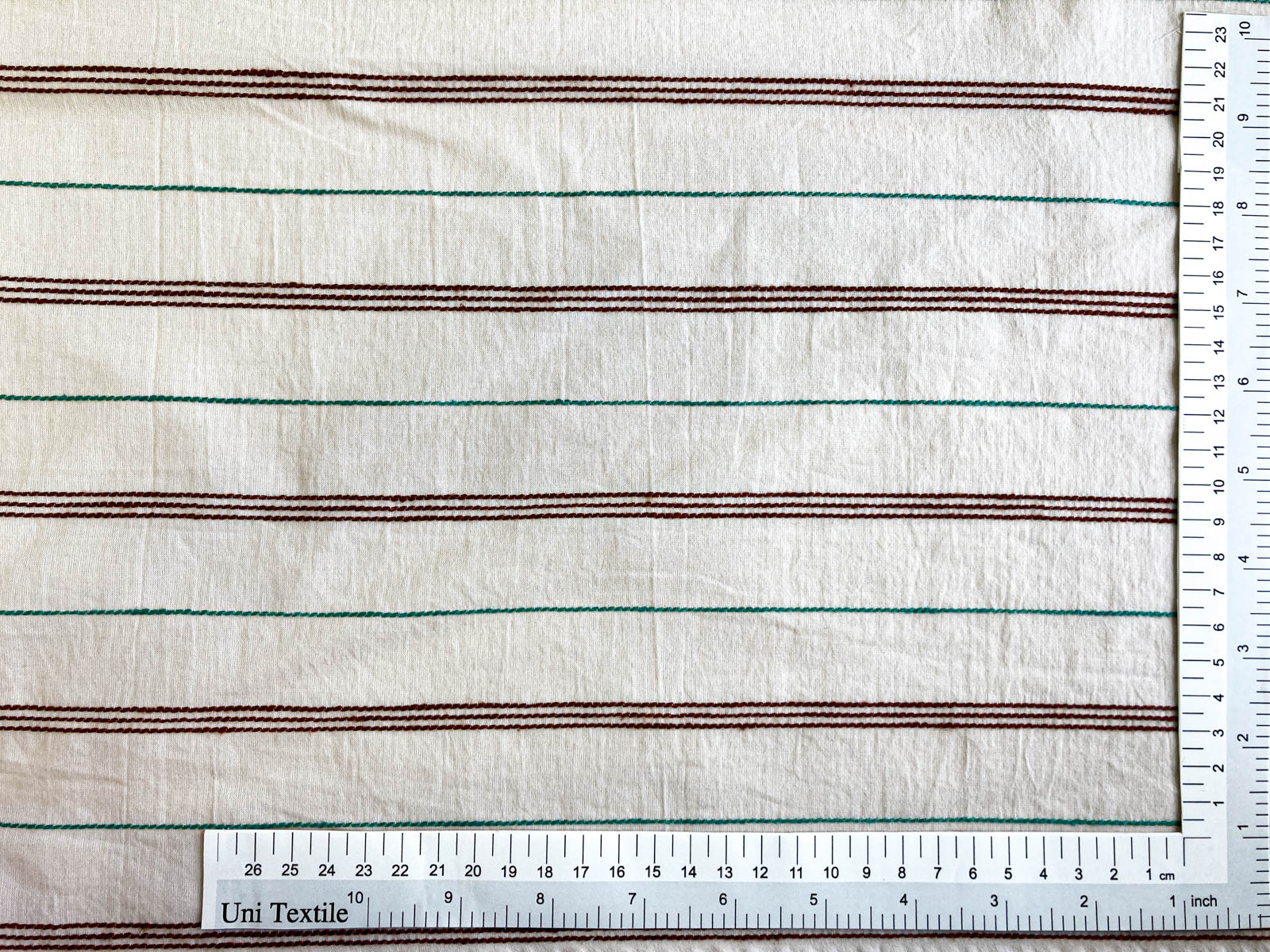 KYC671-W [ D/#1 ]Yarn Dyed Cotton Rayon Linen Border Stripe Dobby